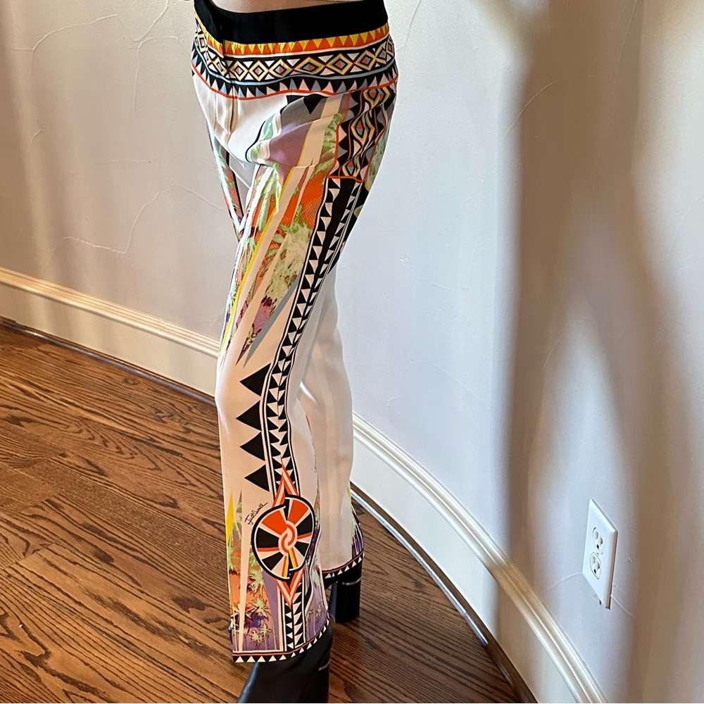 JUST CAVALLI Stretch Geometric Print Pants🌸